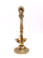 Ethnic Parrot with Carved Legs Five Oil Wick Brass Diya - Pack of 2