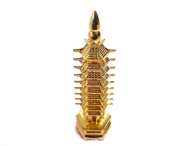 Gold Finish Education Pagoda Metal Tower 9 Layers