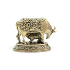 Brass Kamdhenu Cow with Calf Miniature | 1.5 Inch | Gau MATA Idol | Diwali Gift | कामधेनु |