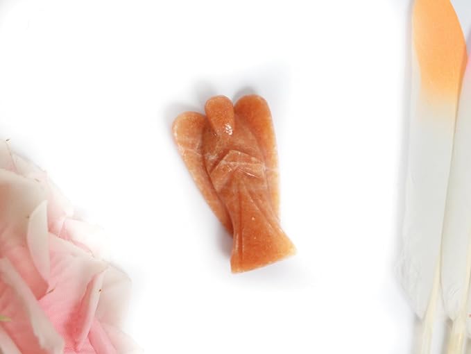 Orange Aventurine Crystal Angel Statue