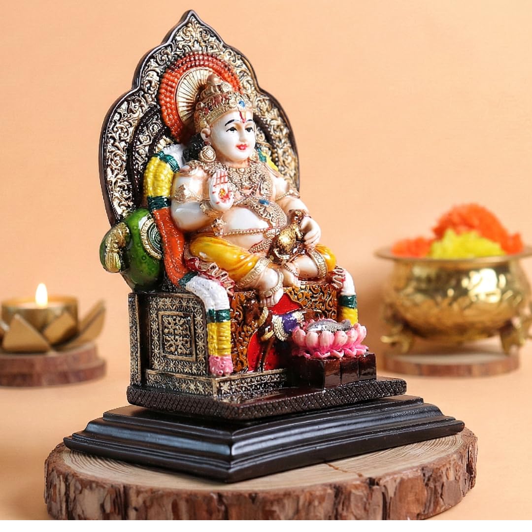 Kuber Ji Ki Murti | 7.5 Inch | Polyresin Home Decor Showpiece Idol | Lord Statue for Wealth and Harmony |
