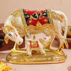 Kamdhenu Cow with Calf Vastu Marble - 5.5 Inch