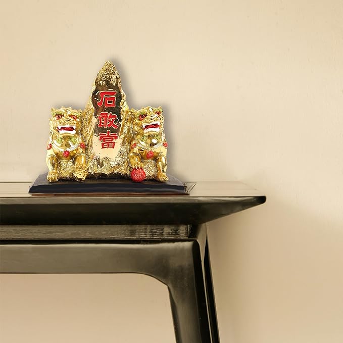 Fu Dogs with Shingandang Stone - 5 Inch