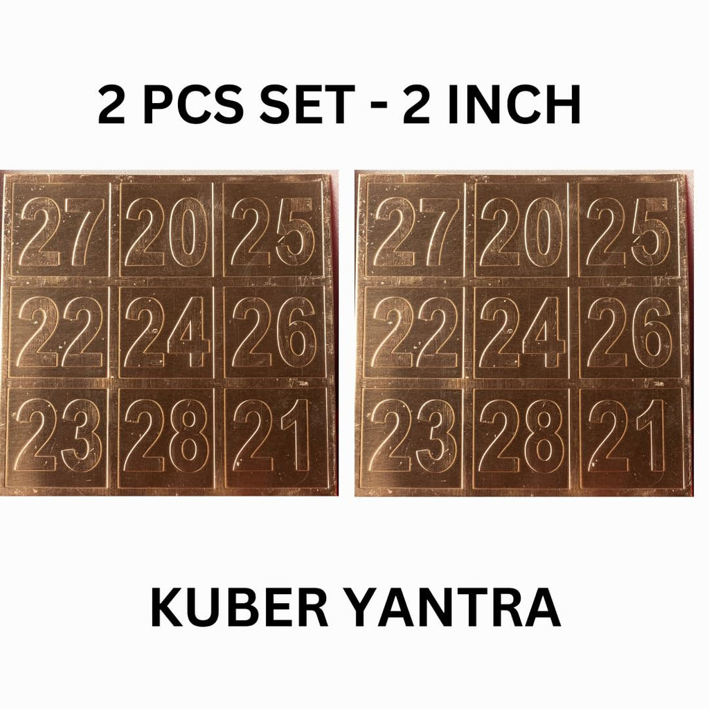 Copper Kuber Card of Abundance for Wallet - 2 Inch - 2 Pcs