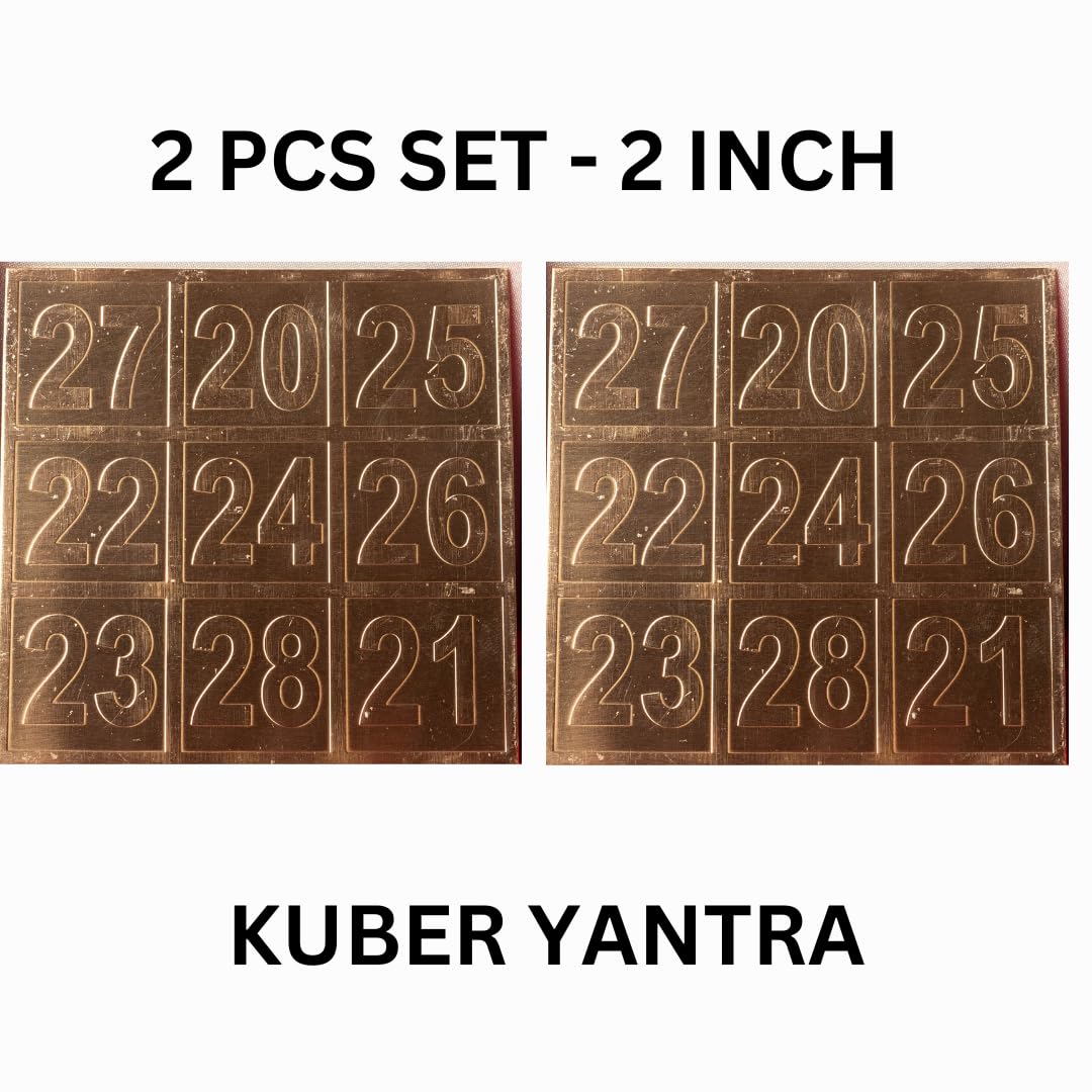 Copper Kuber Card of Abundance for Wallet - 2 Inch - 2 Pcs