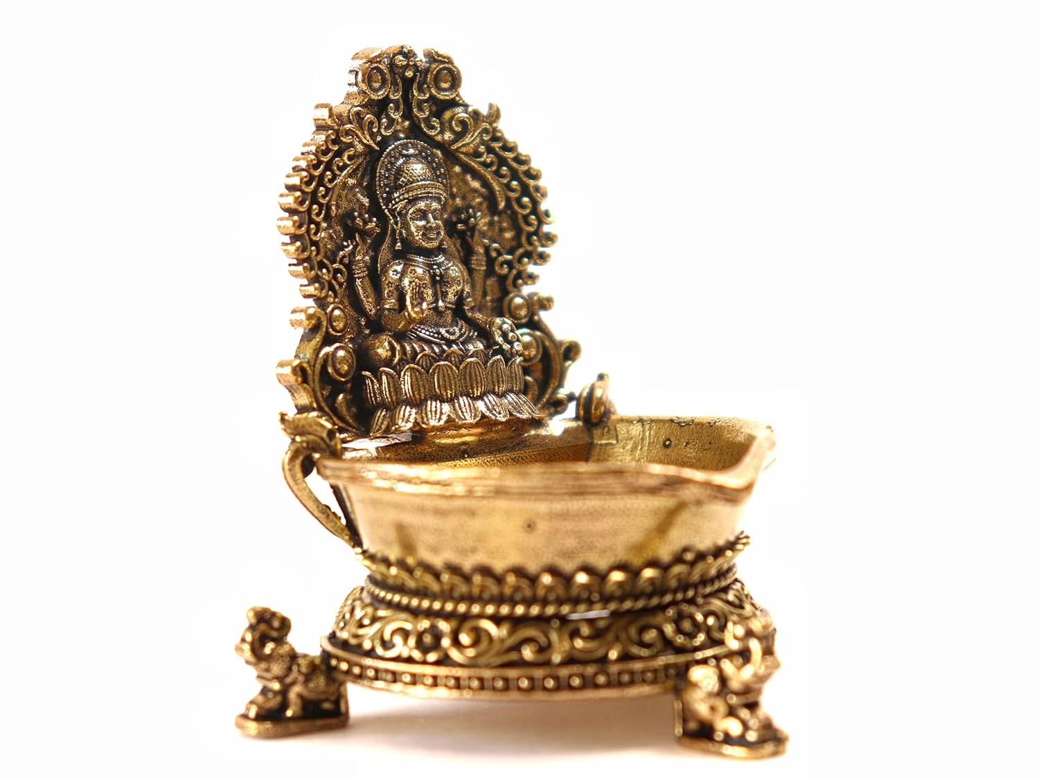 Brass Laxmi Diya for Puja - 3 Inch