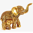 Elephant with Baby Statue for Good Luck | 3.5 Inch | Resin Idol | Showpiece | Decorative Figurines | Feng Shui |