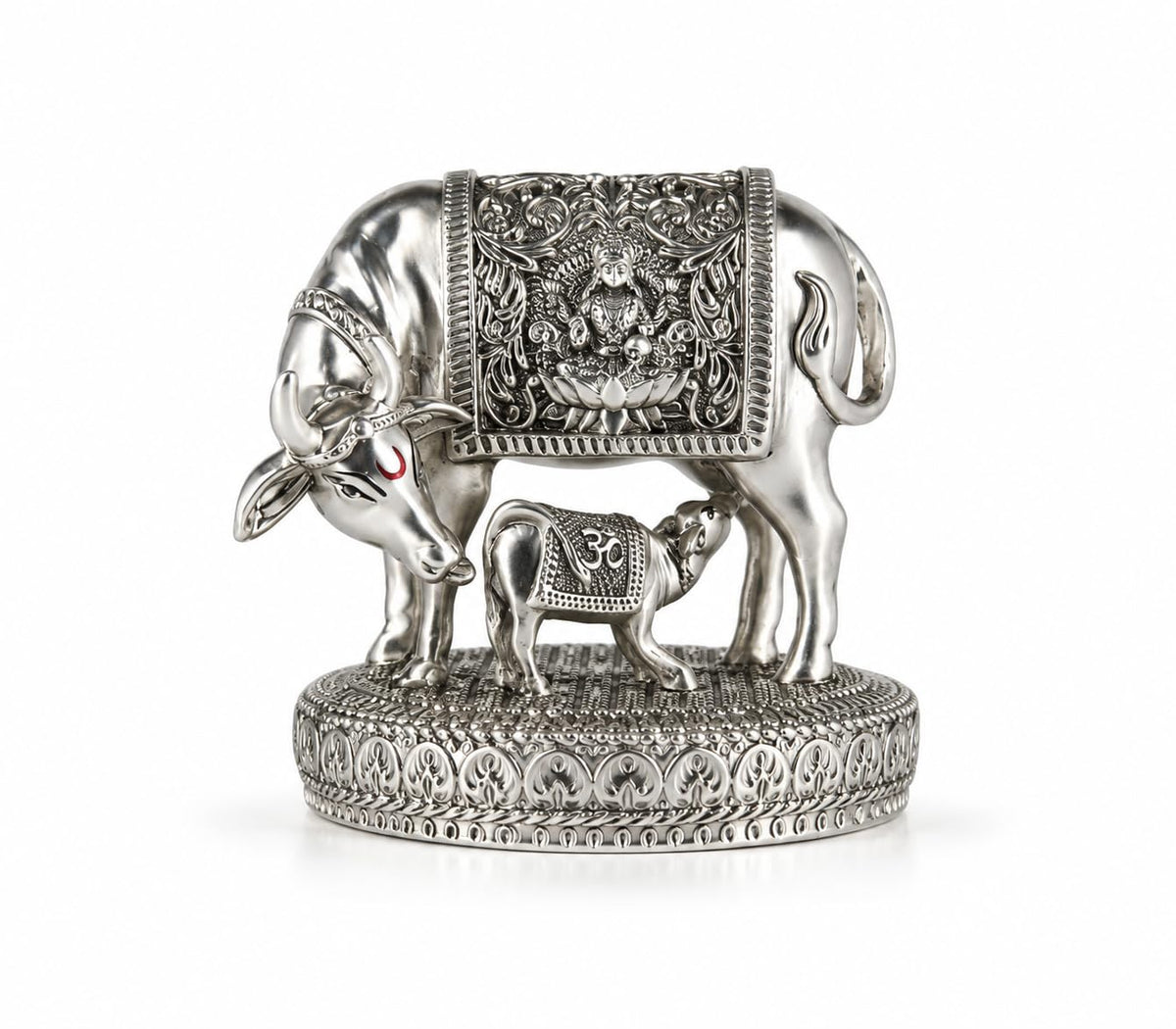 999 Silver Plated Kamdhenu Cow with Calf Vastu | Gau MATA Idol |  Diwali Gift | कामधेनु | Wish Fulfilling Murti | Wedding |