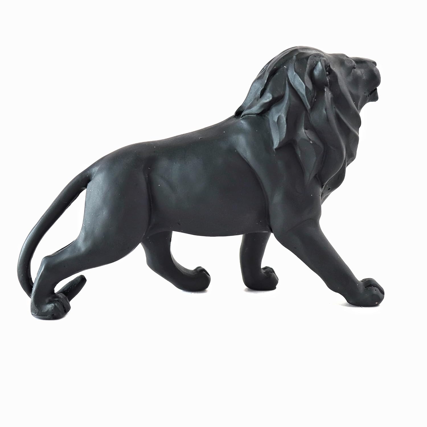 Resin Lion Showpiece for Home Decor | 4 Inch | Vastu | Figurine | Black | Statue |
