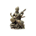 Brass Saraswati Maa Idol | 2 Inch |Small Idols for Pooja Room | Home Decor | Housewarming Gift |Goddess Saraswati MATA Ji | Pital |