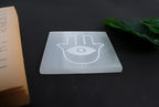 Evil Eye Charging Plate With Hamsa Crystal Grid