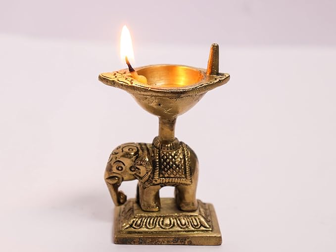 Elephant Diya ( Brass) (Pack of 2)
