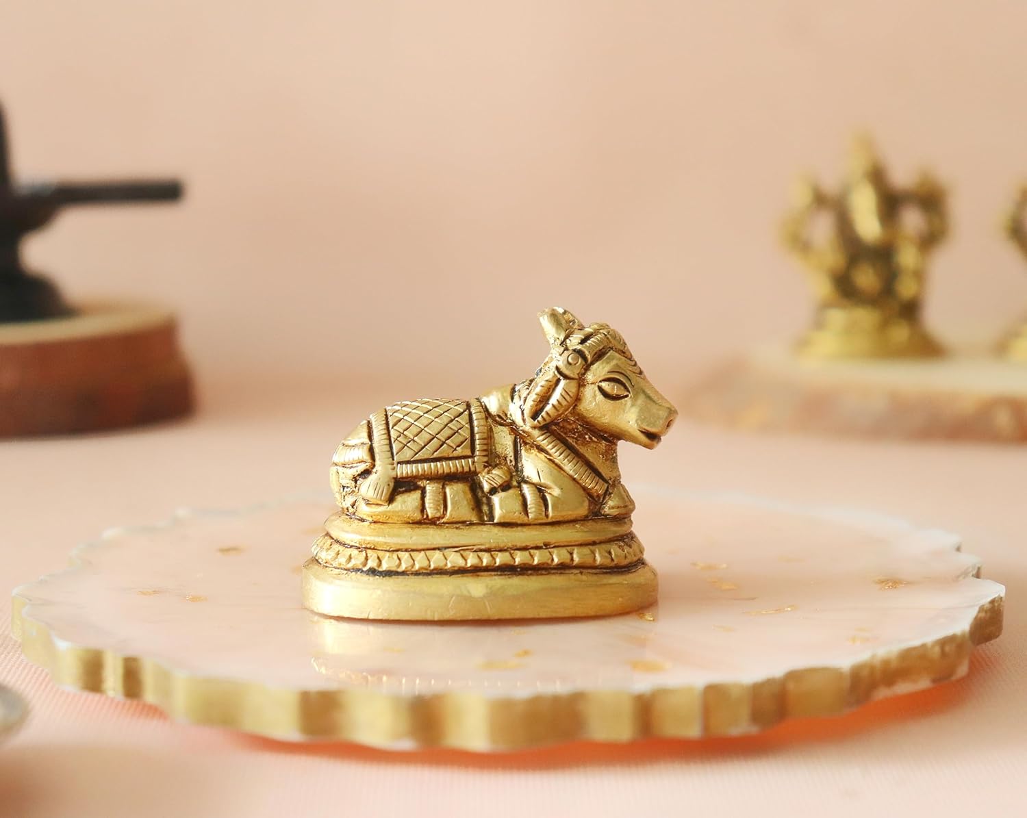 Nandi Idol Small Size | 4.5 Cm | Brass Murti | नंदी | Bull | Vastu | Ideal for Gifting | Nandi for Shivling | Miniature |
