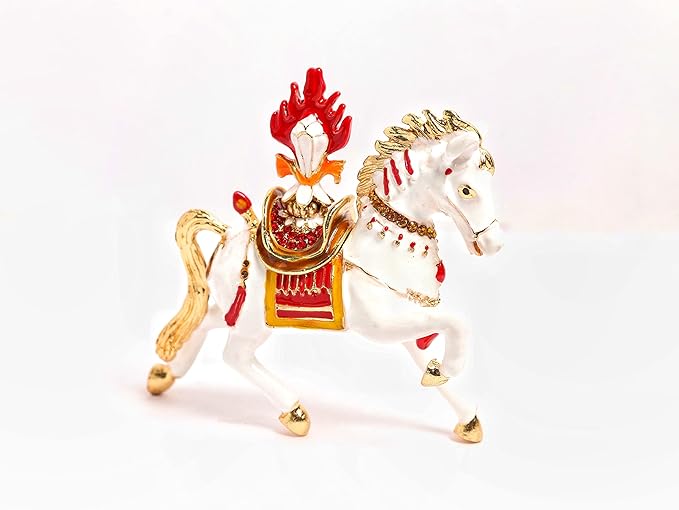 Bejeweled Wish-Fulfilling Horse Carrying Jewel Trinket Box 3.5 Inch