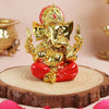 24K Gold Plated Ganesha Idol – Divine Red Edition | 3.75 Inch