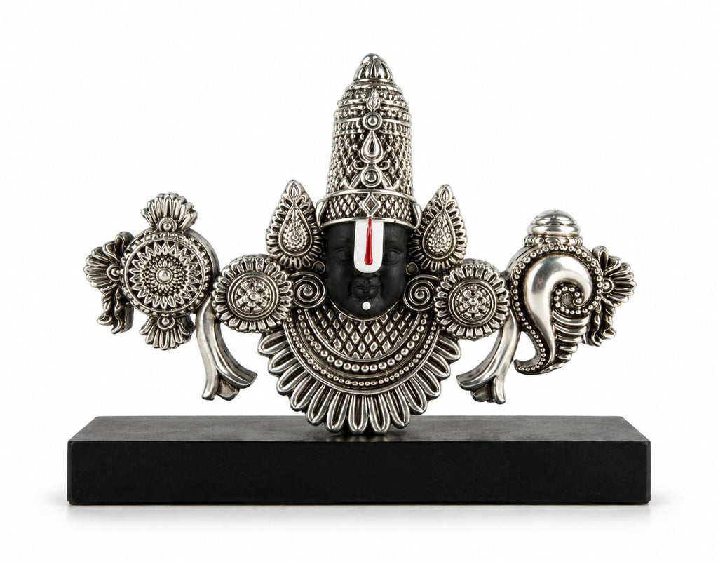 999 Silver Plated Balaji Idol | 4 Inch | Statue | Lord Venkateswara Murti | Religious Gifting Item | వేంకటేశ్వర స్వామి |