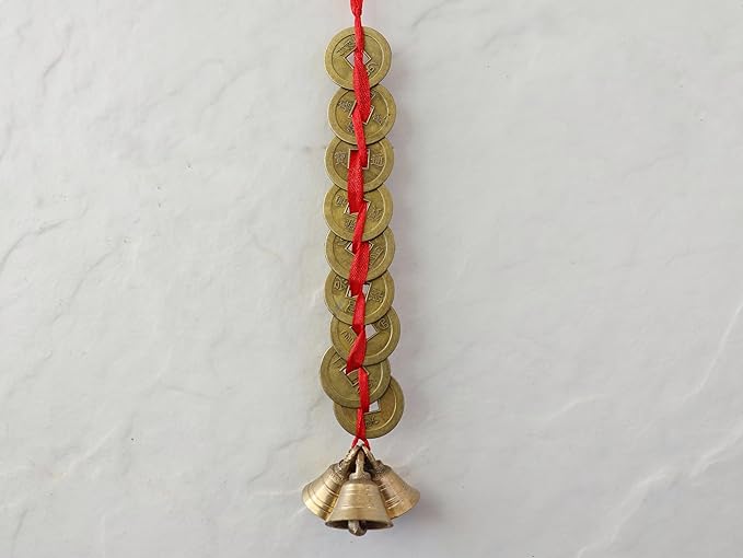 3 Bells & 9 Chinese Coins Wall Hanging