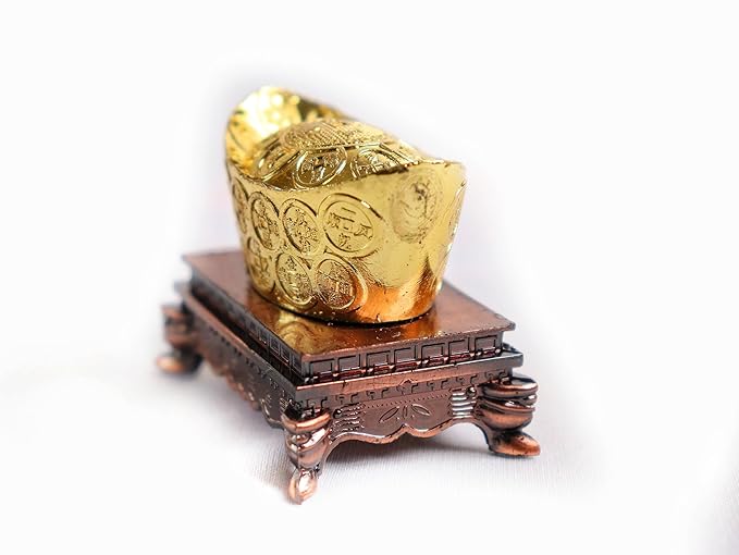 Chinese Gold Feng Shui Ingot 3 Inch