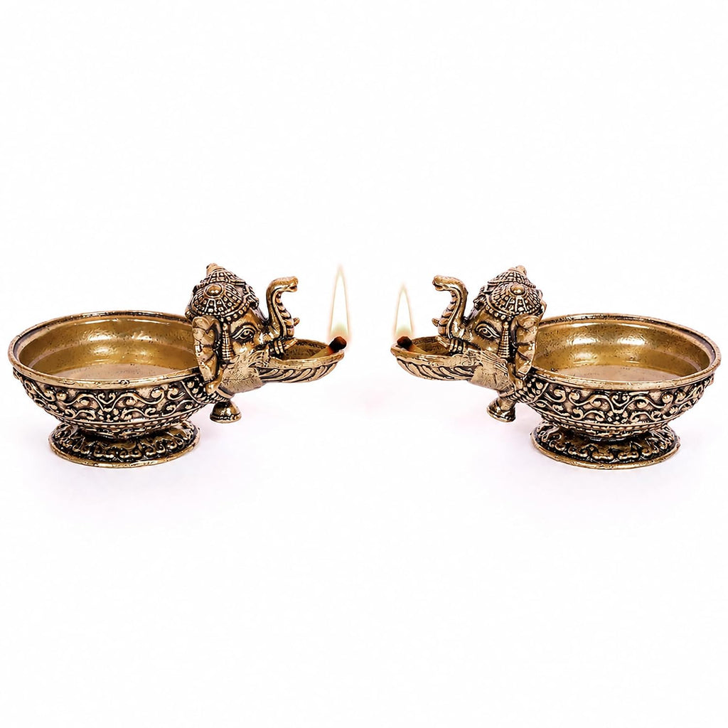 Small Elephant Diya | 2.25 Inch |  Kuthu Vilakku | Decoration Items for Home Decor | Diwali | Ideal for Gifting |