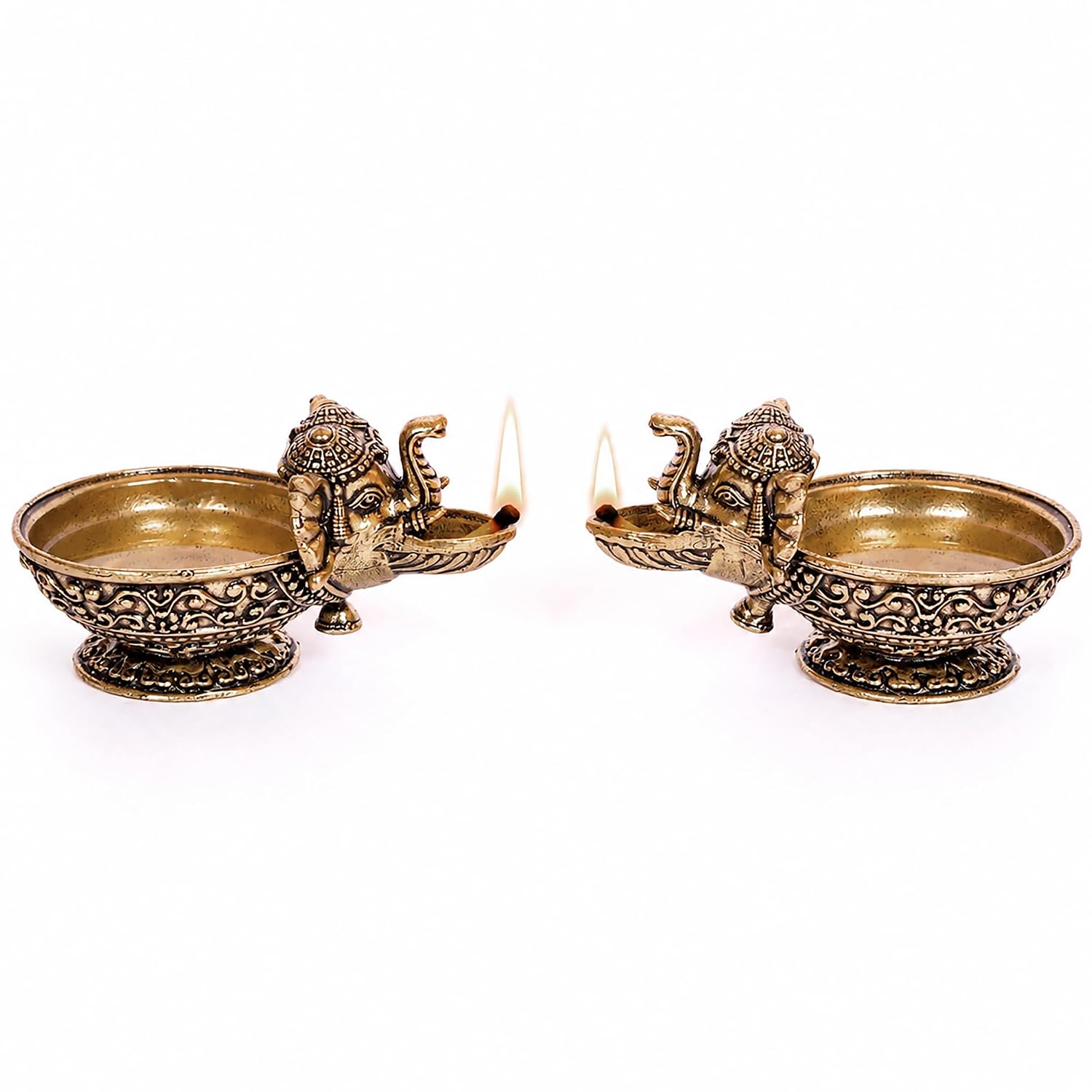 Small Elephant Diya | 2.25 Inch |  Kuthu Vilakku | Decoration Items for Home Decor | Diwali | Ideal for Gifting |