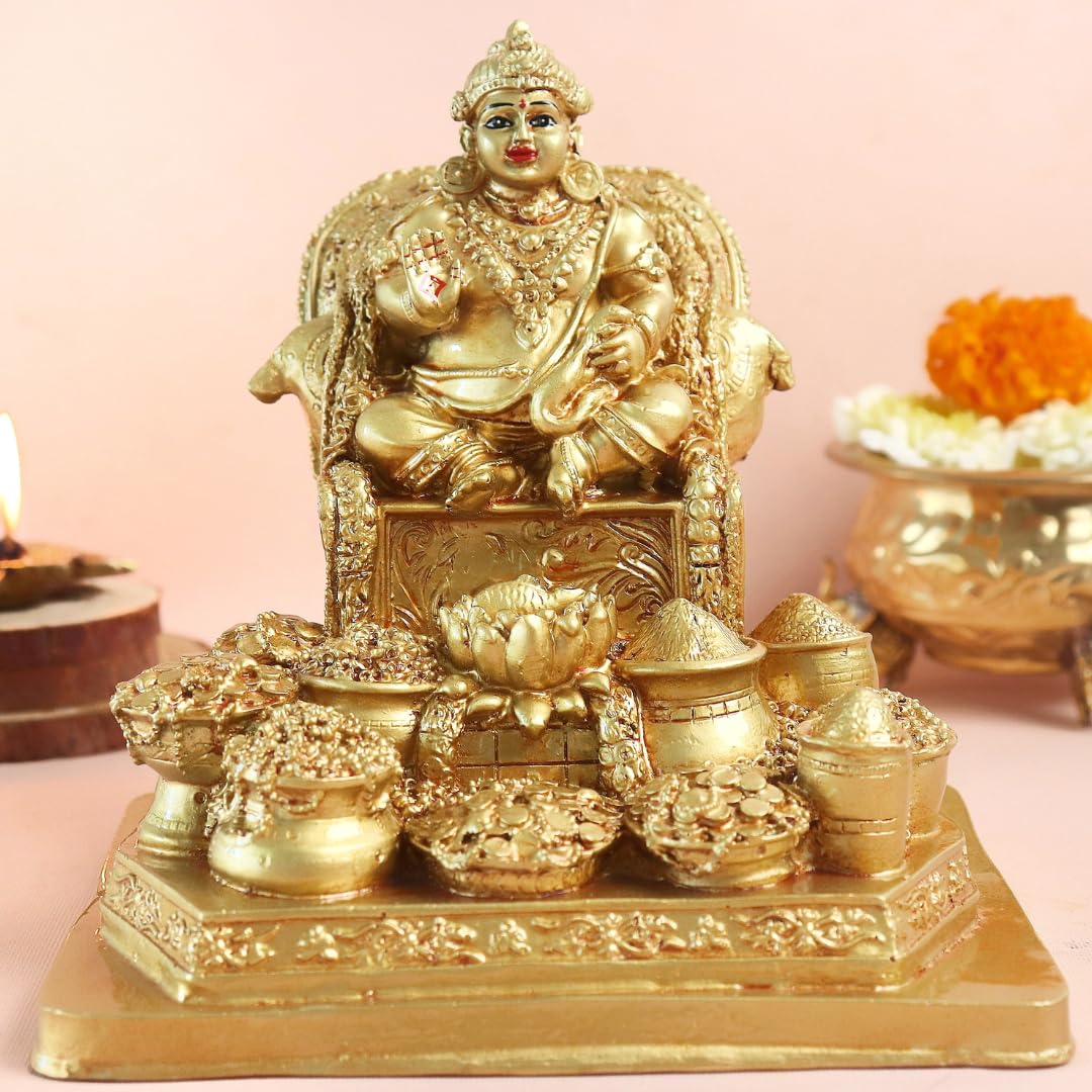 Resin Kuber Ji Ki Murti | 8 Inch | Kubera Idol |