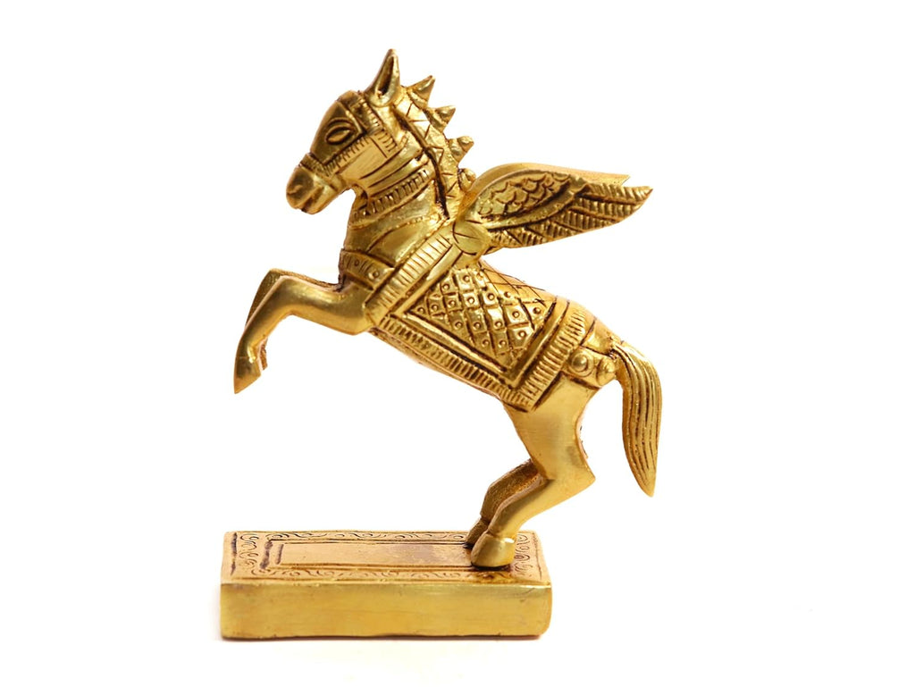 Brass Flying Horse Statue Vastu | 4.5 Inch | Feng Shui Horse for Good Luck