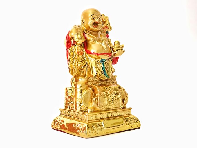 Laughing Buddha with Fish - 5 inch