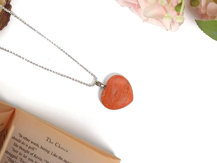 Natural Carnelian Heart Crystal Pendant