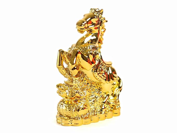 Golden Finish Jumping Horse Statue 4 INCH