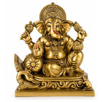 Resin Ganesha Idol | 5.5 Inch | Lord Ganpati Statue | Home Temple | Housewarming | Ganesh Chaturthi Gift | गणपति बप्पा मोरया |