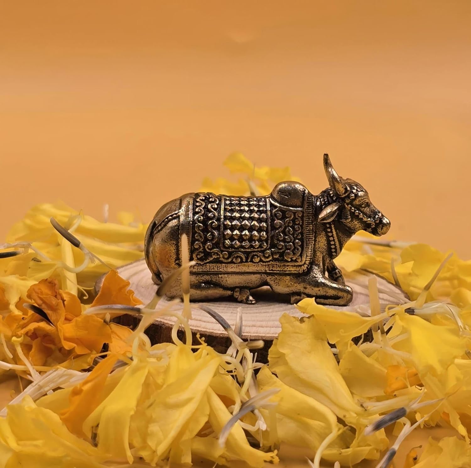Brass Nandi Idol Miniature | 1.5 Inch | Small Size | Vastu Decor | Pital | Decorative Showpiece |