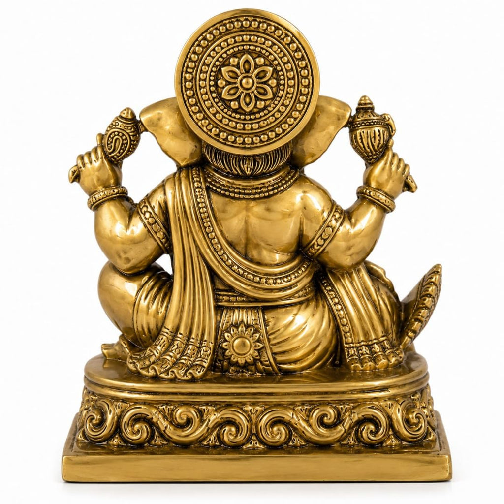 Resin Ganesha Idol | 5.5 Inch | Lord Ganpati Statue | Home Temple | Housewarming | Ganesh Chaturthi Gift | गणपति बप्पा मोरया |