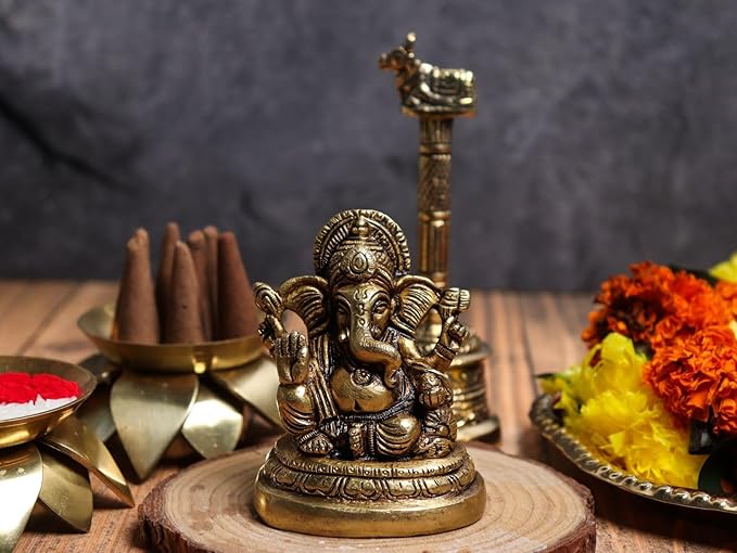 Lord Ganesh Ji Idol (Brass ) 3.25 INCH