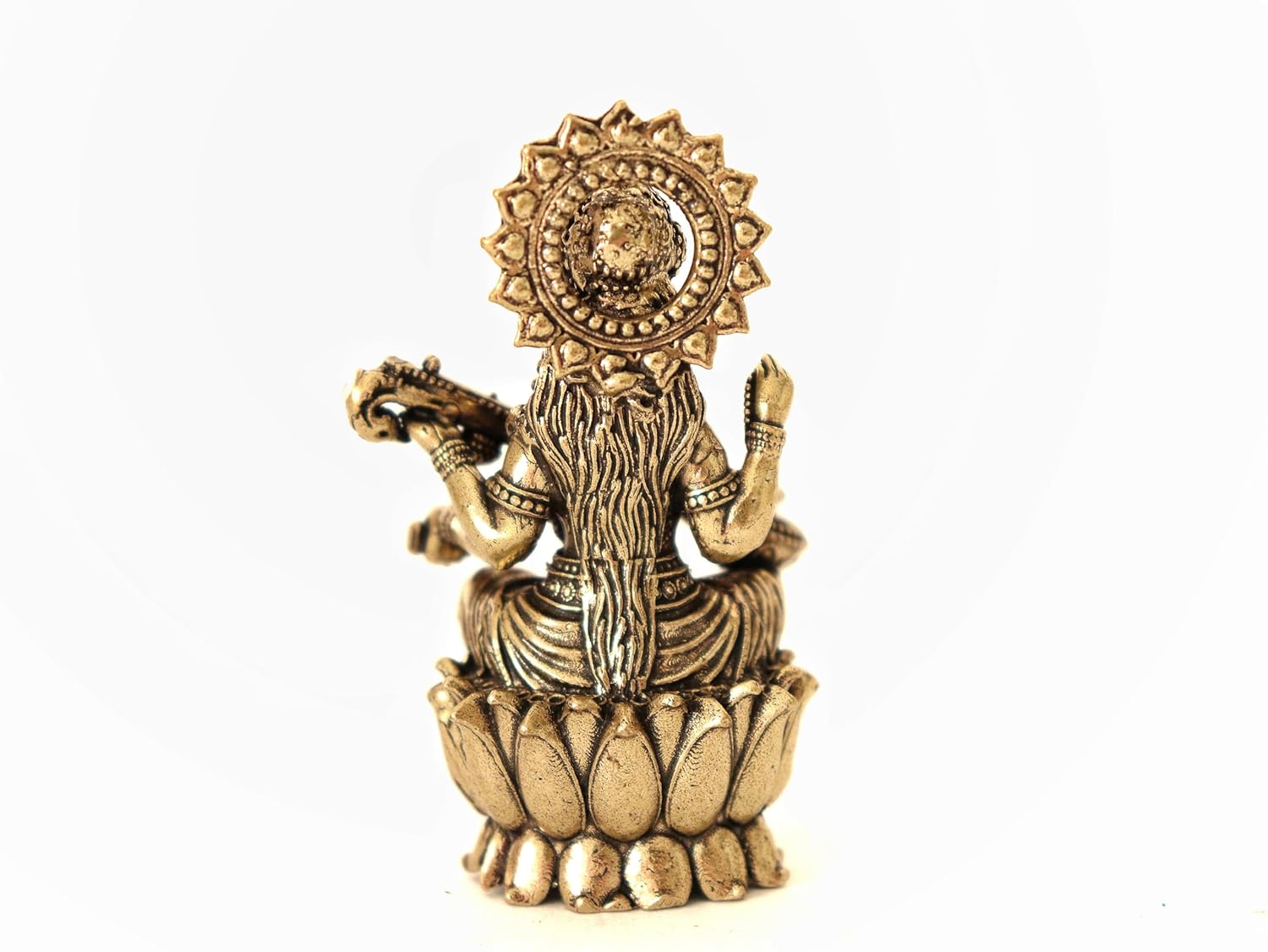 Brass Saraswati Maa Murti - 2.5 Inch