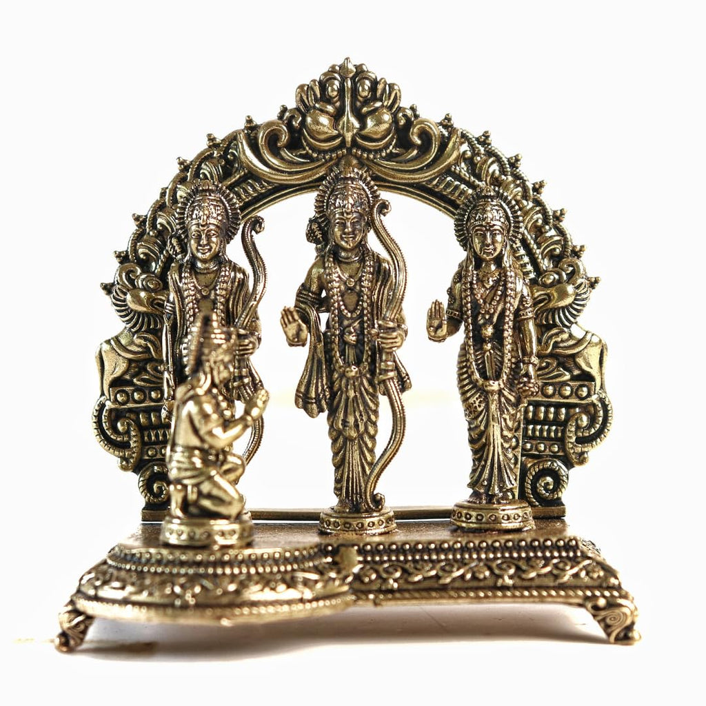 Brass Ram Darbar Idol | 3 Inch | Lord Ram, Sita, Lakshman & Hanuman Murti | जय श्री राम |