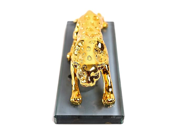 Leopard Panther Jaguar Metal Showpiece - 15.24 x 6.35 x 7.62 cm