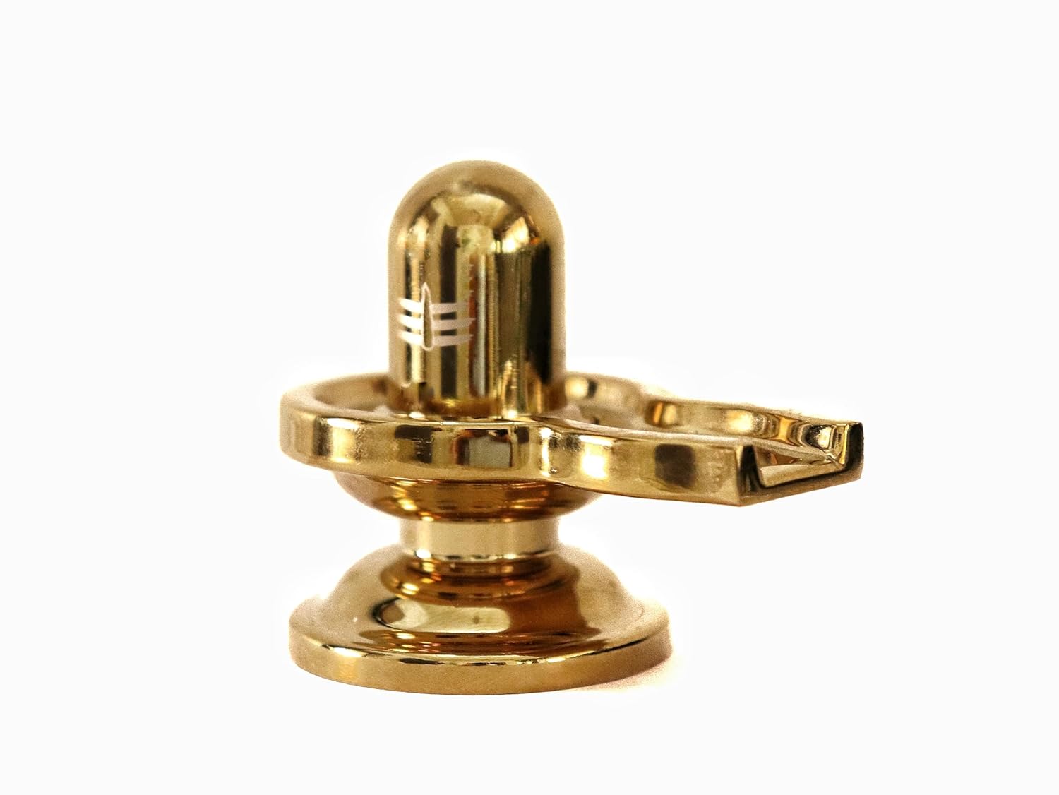 Gold Glossy Shivling for Home - 3.5 Inch