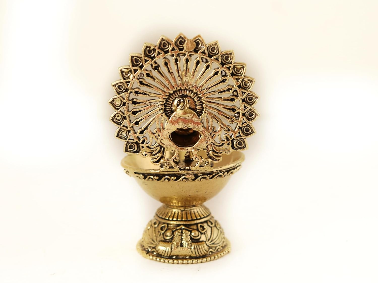 Brass Peacock Diya - 4 Inch