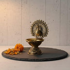 Brass Small Peacock Diya | 3 Inch |Small Diya for Gifting - Pooja - Mandir | Mor Deepak | Pital |