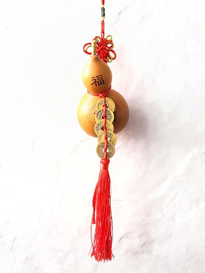 Hanging Purple Clay Wu Lou Gourd Figurine 12 Inch