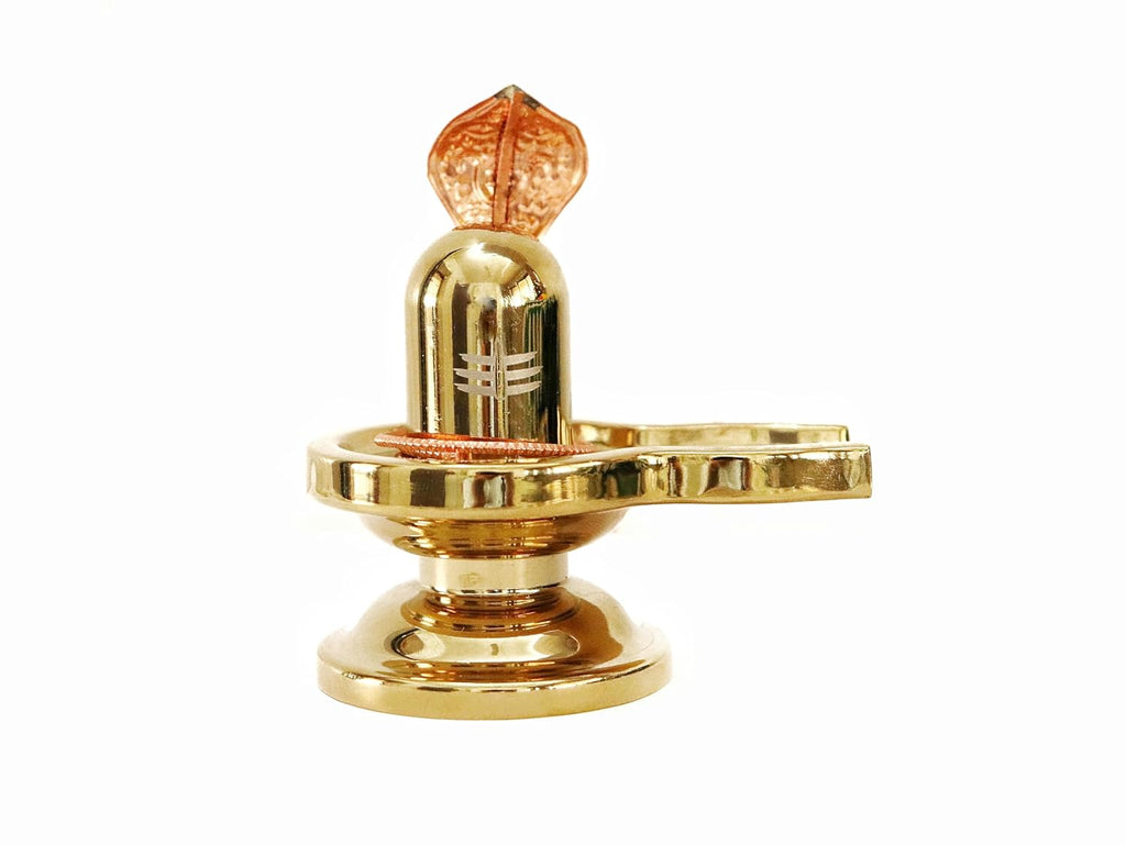 Gold Glossy Shivling for Home - 3.5 Inch