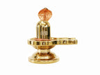 Gold Glossy Shivling for Home - 3.5 Inch