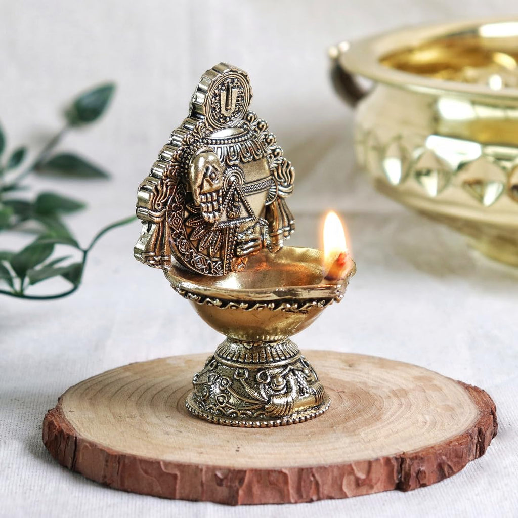 Brass Lord Balaji Diya | 3.5 Inch | Tirupati Balaji | Diya for Puja |  Deepam Kundulu | Venkateswara |