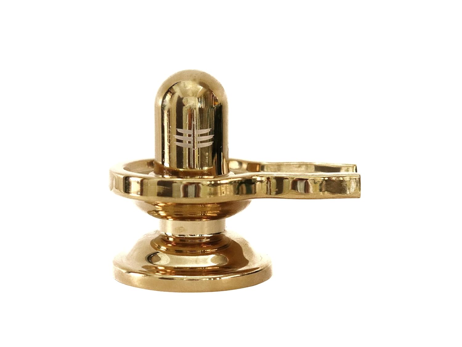 Gold Glossy Shivling for Home - 3.5 Inch