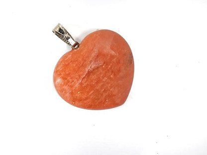 Natural Carnelian Heart Crystal Pendant