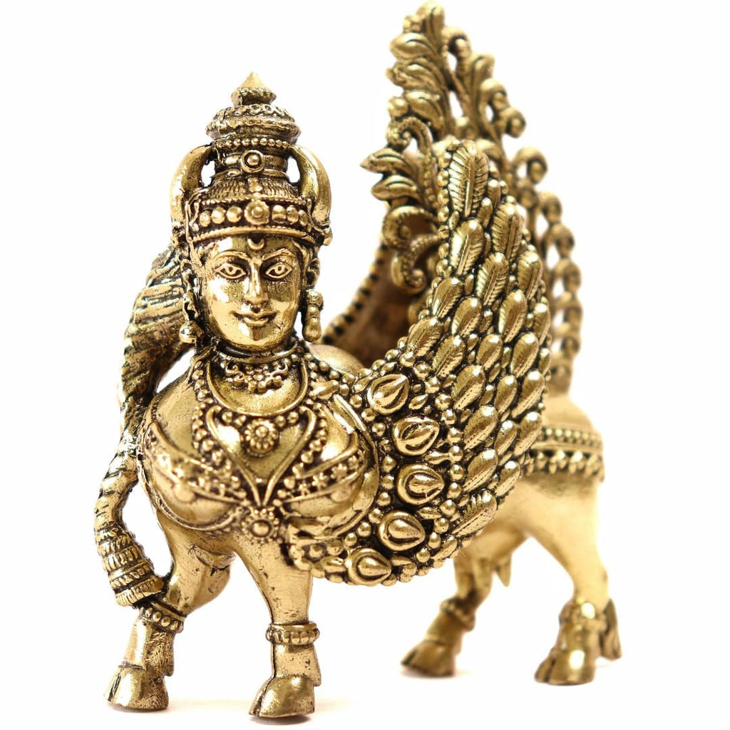 Kamdhenu Cow with Wings | 2.5 Inch | Brass Cow Sculpture |
