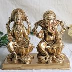 Laxmi Ganesh Pair Murti | 6.5 Inch | Idol | Statue | Showpiece | Decoration Items for Home Decor Mandir | Temple | Housewarming Gifts
