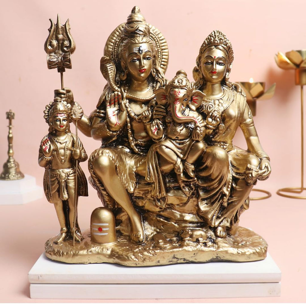Shiv Parivar Murti for Home Puja | 8 Inch | Shiv Parvati Ganesh Murugan |