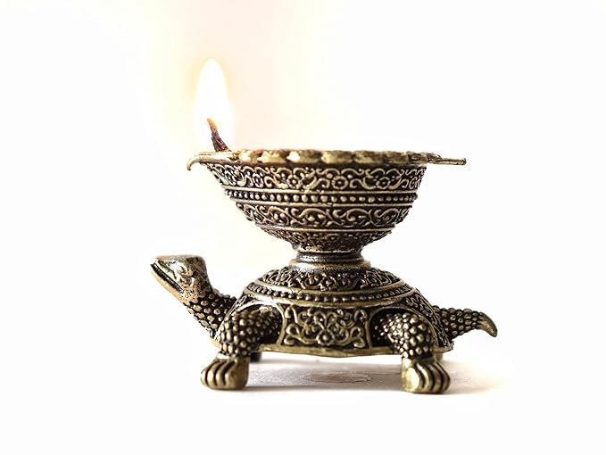 Brass Tortoise Diya - 2.5 Inch