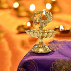 Peacock Brass Diya - 3.5 Inch